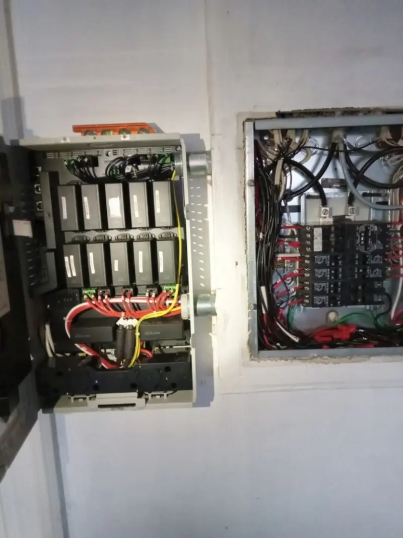 Electrical panel upgrade completed for Security Camera Wiring in Justice